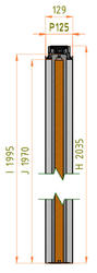 1000 mm - Stavební pouzdro JAP EMOTIVE, atypická výška průchodu 2200 - 2700 mm - napište do poznámky - 3